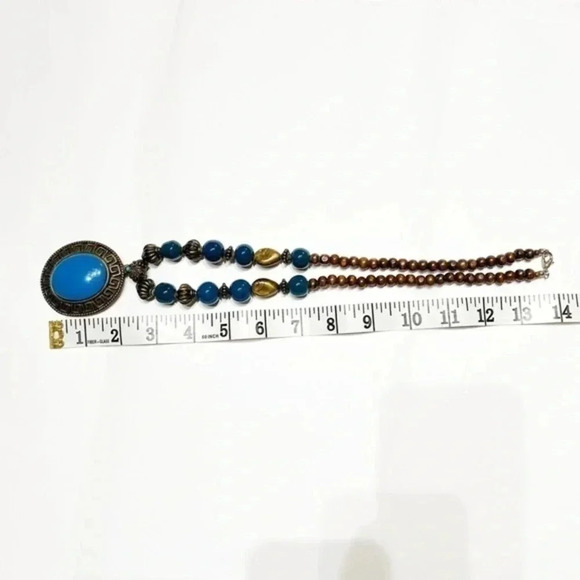 Fashion Statement Necklace Bold Deep Blue Ocean Pendant - Picture 8 of 8